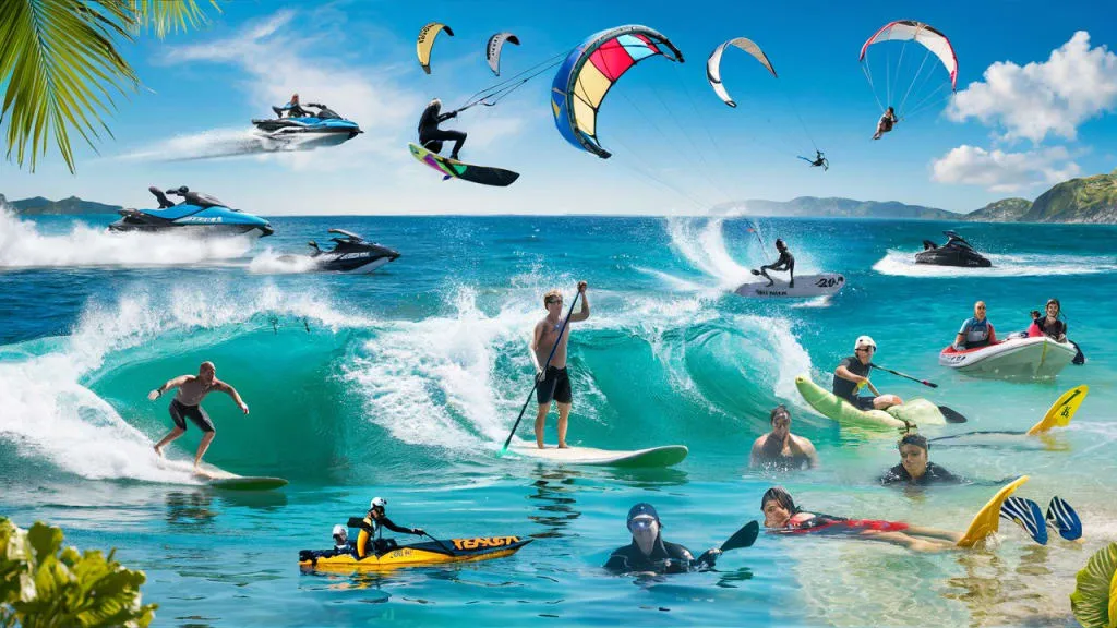 image of water sports at beach lake