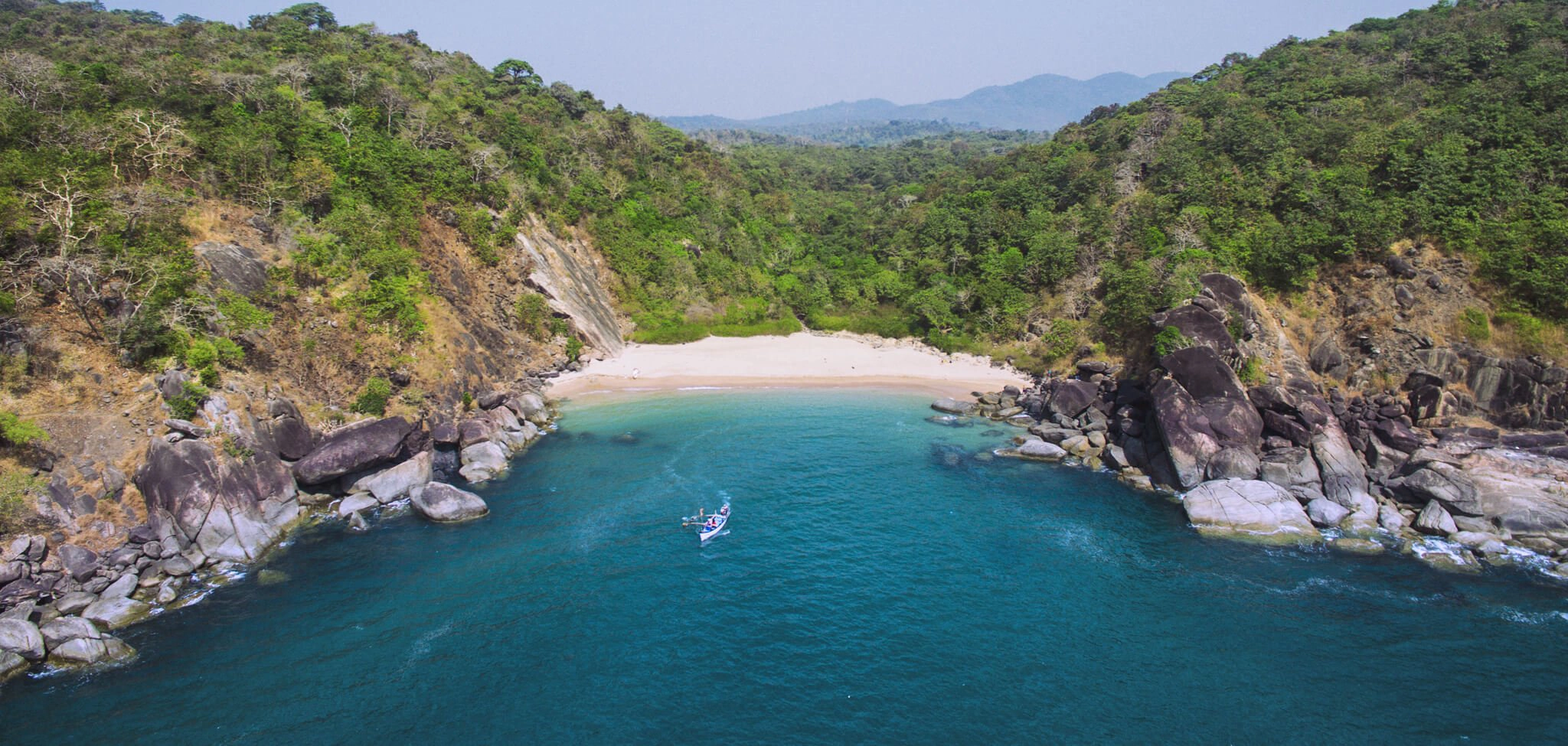 Empty beach in South Goa during off-season monsoon