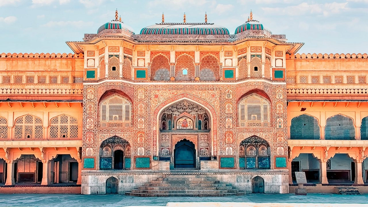 Amber Fort Jaipur in clear January winter light