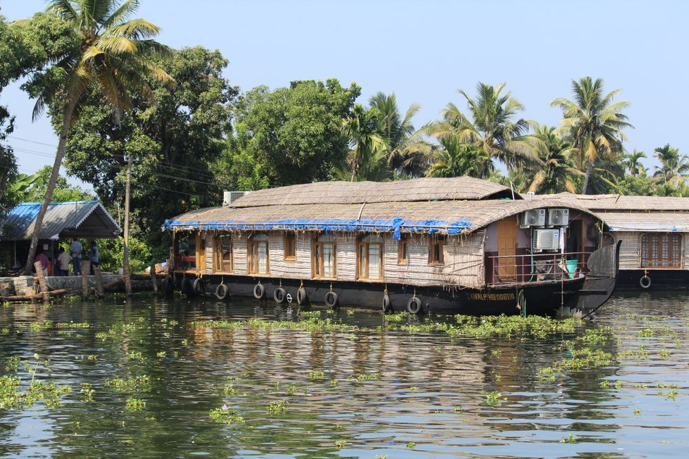 Houseboat cruising the backwaters of Alleppey, Kerala