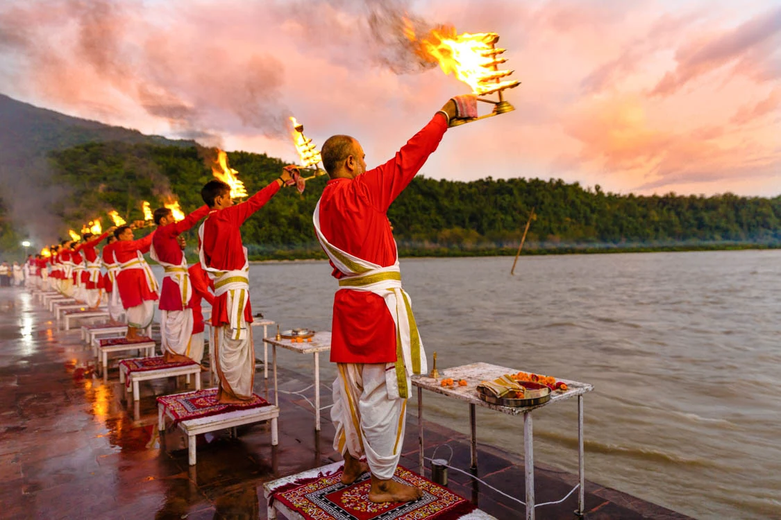 Har ki Pauri Ghat at Haridwar with evening lights on the sacred Ganga
