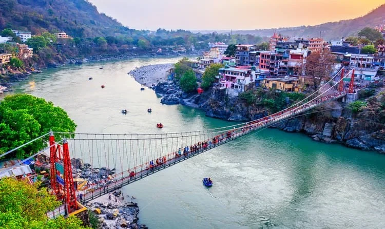 Ganga Ghat at Haridwar with sacred steps and temples